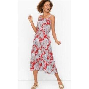 Talbots Red Floral Midi Dress